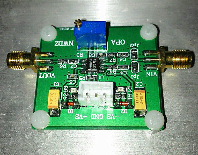 OP27 module low noise precision broadband low dysregulation gain adjustable co-opposite phase amplifying follower