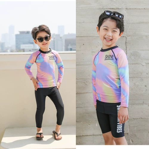 Детский купальник подходит для мужчин и женщин, раздельные детские летние спортивные штаны для мальчиков, подходит для подростков