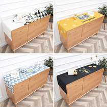 Nordic Net red wind dustproof rectangular shoe cabinet cover cloth thick cotton linen waterproof TV cabinet cover table flag can be customized