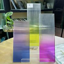 Modern simple small wick gradient color tempered art glass living room entry wrought iron screen commercial office partition