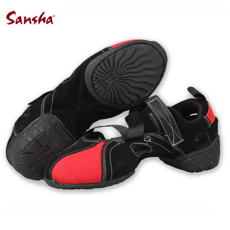 Sansha Dance Shoes Mesh Surface Dance Shoes Sandals Breathable Dancing Shoes Women Soft-bottom Modern Square Dance Fitness Shoes