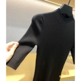 Металлический свитер, трикотажное платье, молодежное платье, юбка, французский стиль, облегающий крой, в стиле Шанель