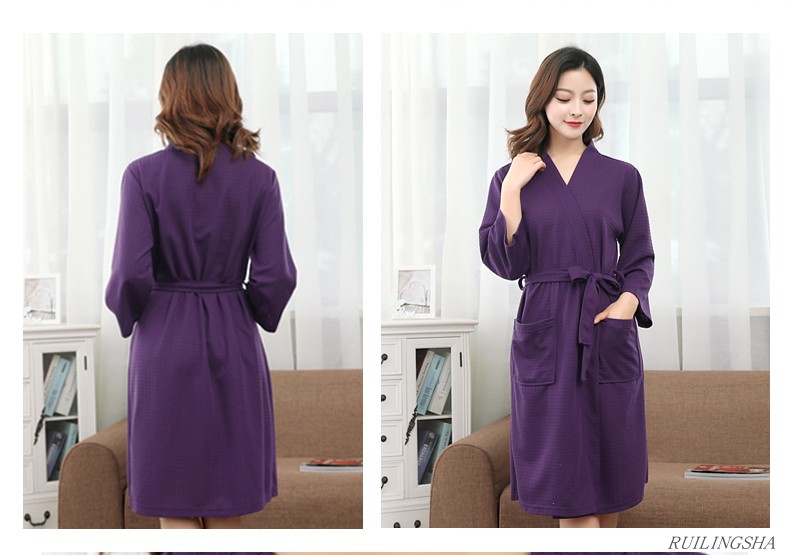 Đàn ông và phụ nữ mùa hè khô nhanh áo choàng mỏng phần dài cặp vợ chồng tay áo bảy điểm lỏng áo choàng lụa kimono áo choàng tắm kích thước lớn áo choàng ngủ