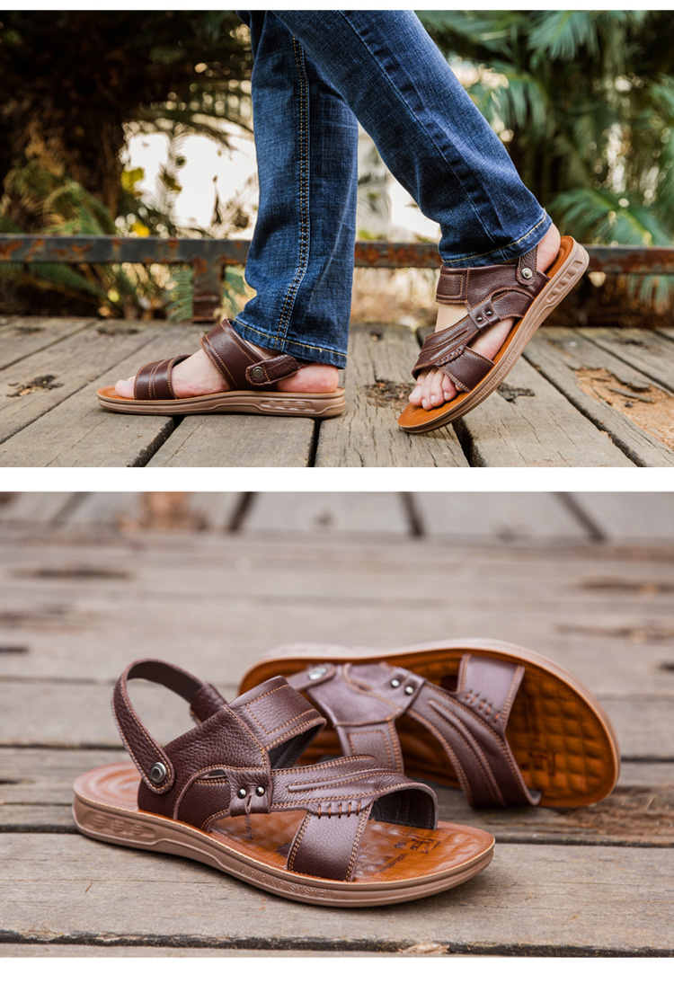 Giày nam mùa hè 2018 mới có chất liệu sandal nam thoáng khí, thoáng khí, thoáng mát, chống trơn trượt giày mọi nam