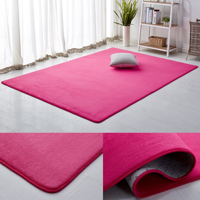 Minimalist phòng khách hiện đại bàn cà phê nhung san hô thảm thảm phòng ngủ phòng nhà đầy đủ các cửa hàng cạnh giường ngủ dễ thương tùy biến - Thảm lót sàn simili