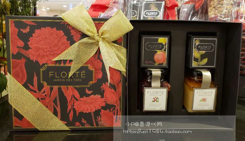 Hong Kong German florte fruit tea flower pomegranate rose pulp 2 small tea 2 honey gift box set