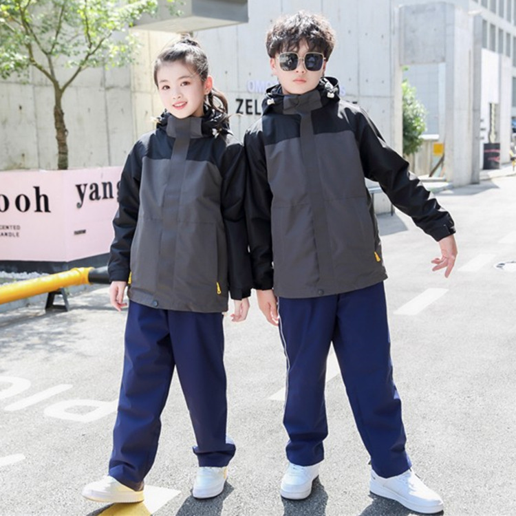 Boys' jackets, children's autumn and winter clothes, middle-aged children's jackets, children's clothes, 2022 new three-in-one two-piece set detachable