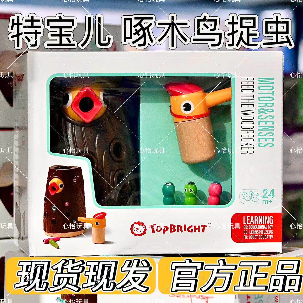 Teboer キツツキ型釣りおもちゃ（昆虫捕獲用）、男の子と女の子、赤ちゃんと幼児に最適、マグネット式、知能と手と目の協調性を促進