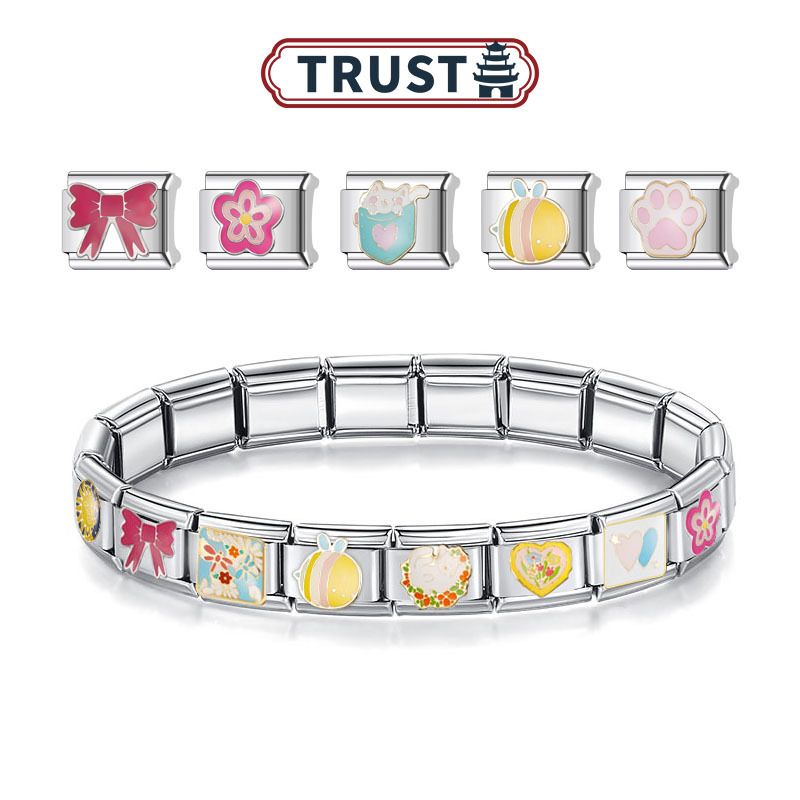 Trusta Italian Module Bracelet DIY Niche Cartoon Fun Animal Patchwork Design Detachable Single Accessory