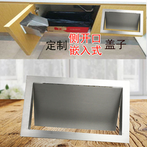Stainless steel countertop pull bucket side opening cover embedded shopping mall kitchen cabinet inlaid stainless steel cover