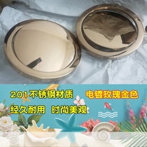 Stainless steel recessed countertop cover gold rose gold gold embedded concealed insert-in trash can decorative cover