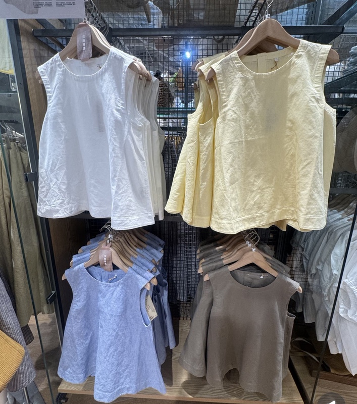 Same Style 2026 Summer Hemp Cotton Sleeveless Blouse Loose Plus Size Vest Tank Top Women's Striped Same Style 2026 Summer Hemp Cotton Sleeveless Blouse Loose Plus Size Vest Tank Top Women's Striped