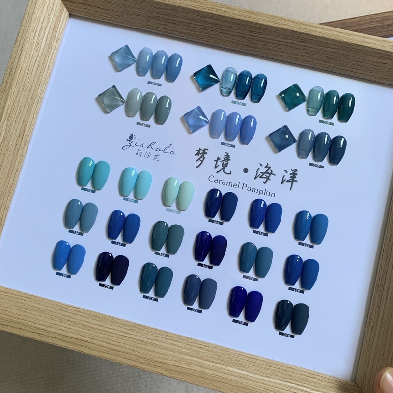 Finger Salon Dream Ocean 24 Colors 2026 New Nail Polish Gel Klein Blue Haze Dark Blue Manicure Set