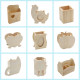 Wooden blank DIY pen holder basket cartoon house small tree dinosaur love square hexagon piglet clothes butterfly