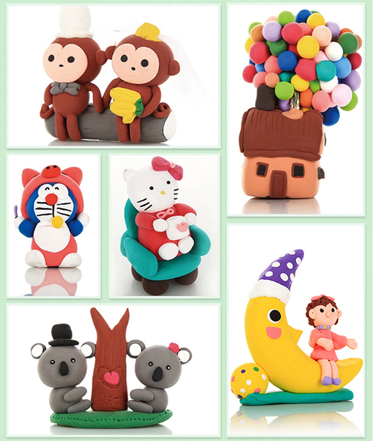 [12 màu đất sét siêu nhẹ] Đất sét không gian 3D plasticine đất sét sét không độc hại nhà máy Ruibei bán hàng trực tiếp do choi tre em