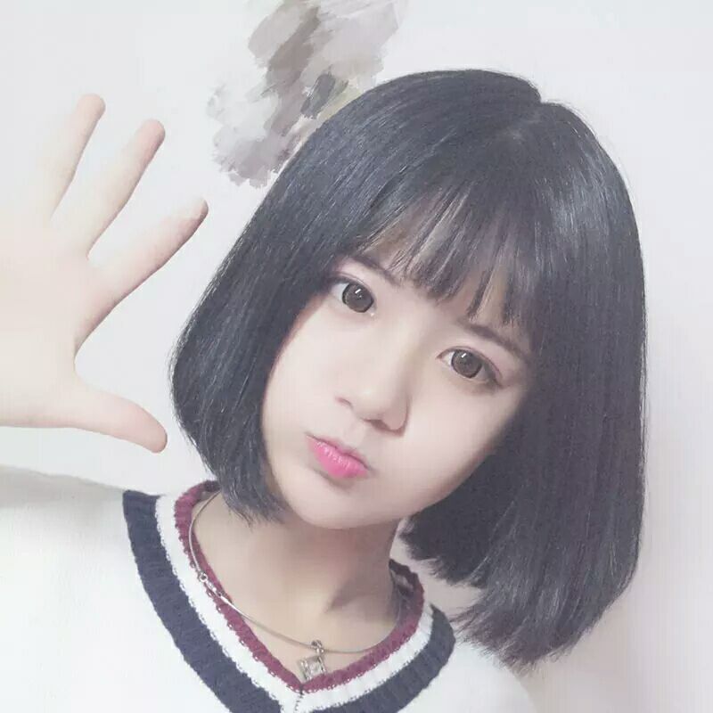 Short Hair Wig Female Repair Face Fluffy Bobo Head Round Face