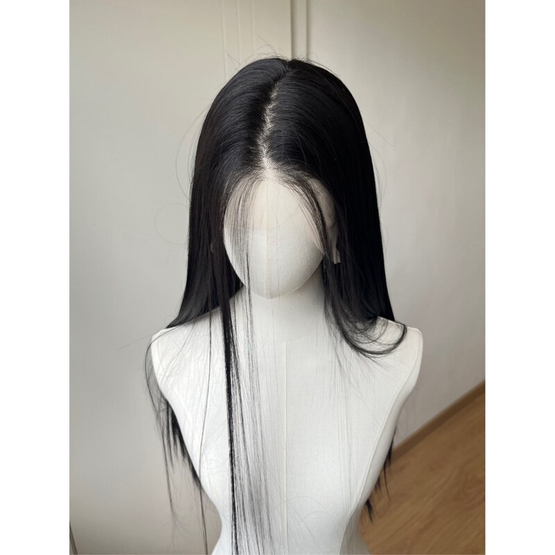Flat Head Xiao Xu 13×6 Imported Japanese Kanekalon High-Temperature Fiber Extra Large Lace Hand-Crocheted Wig
