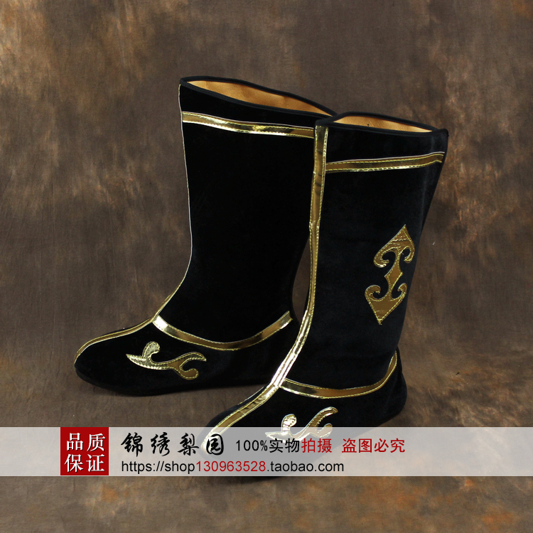 Play drum boots Drama Ethnic Change Face Dance Performance Cartoon General Soldiers Warrior Men Men And Women Chaetyo Shoes Long Barrel Boots