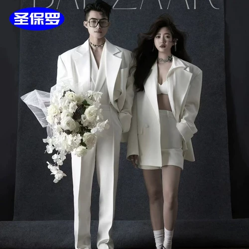 Реквизит для фотографии для влюбленных, брендовый журнал подходит для мужчин и женщин, белый костюм
