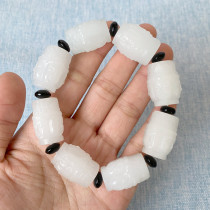 And Tanyu Baiyu Guanyin Handstring Seiko Carved Jade Bracelet hand chain Dorson Hand chain Guanyin Buddha statue