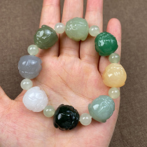 And Tian Yuseeds material multicolor leopard Hands Strings of Men and Women Jade Yellow Jade This Year Bracelet Jewelry Jade Jade Ware