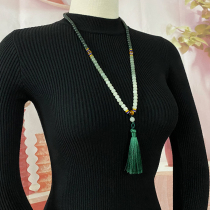 And Tian Yuqing jade Old-type bead hanging chain 108 Buddha beads bracelet Multi-circle male and female Gradient Sweater Chain