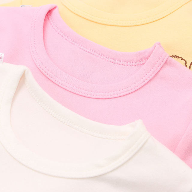 Boys and girls long-sleeved pure cotton low-neck autumn clothes children's t-shirt baby spring and autumn white bottoming shirt inner top