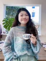 LANG KID COLOR blue crystal sweater material package mohair wool silk thread DIY non-finished product