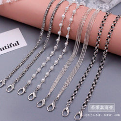 Pearl rhinestone suspender dress shoulder straps, fashionable and versatile tassel bra straps for outer wear, off-shoulder tube top wedding dress metal straps