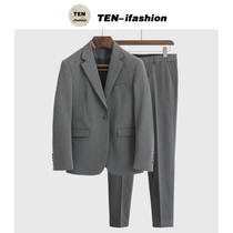 Korean casual suit suit mens autumn and winter New Couture handsome wedding dress Mens slim suit two-piece suit