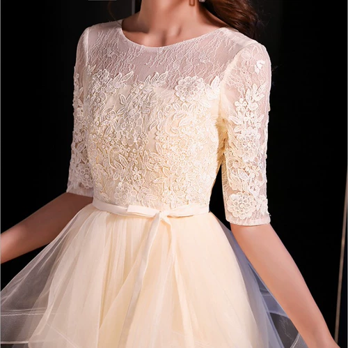 Элегантное длинное вечернее платье, коллекция 2023, французский стиль, цвета шампанского