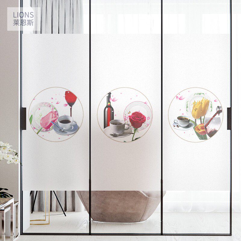 Casual Wine Shop Windows Glass Stickers for Collision Avoidance of Frosted Light-frosted Frosted Cling Film