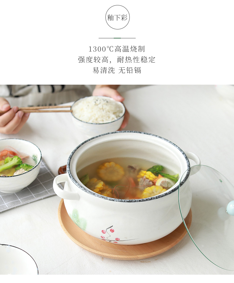 Home to eat bread and butter of jingdezhen ceramic rainbow such use large bowl soup bowl creative contracted Japanese under the glaze color tableware