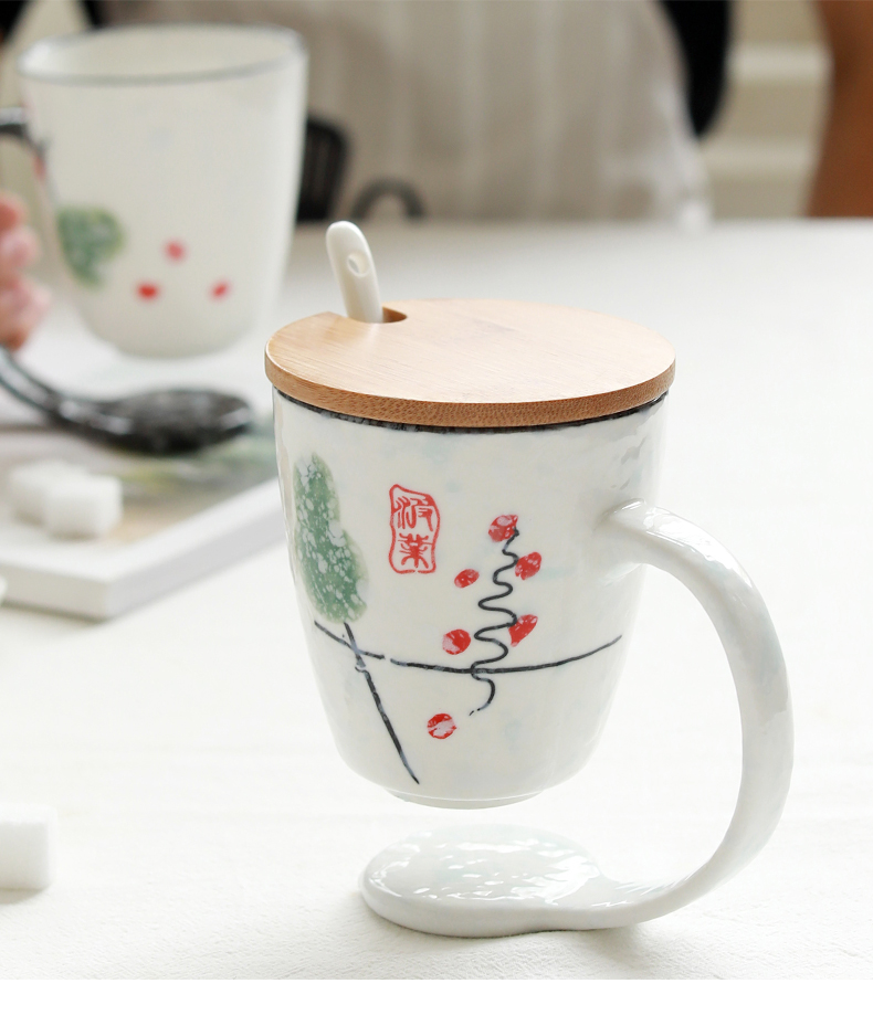 Ceramic cup home lovely office ultimately responds cup contracted lovers mugs Nordic spoon coffee cup with cover