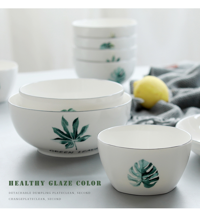 Jingdezhen ceramic bowl home eat soup bowl bowl bowl with a large surface Nordic contracted ipads China tableware rice bowls