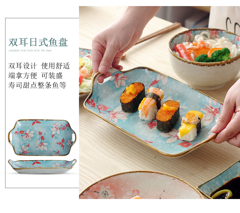 The dishes suit household to eat bread and butter plate free combination Japanese contracted noodles soup bowl jingdezhen ceramics tableware