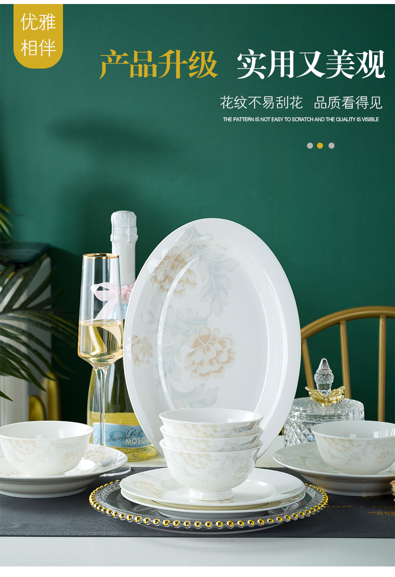 Dishes suit informs the Nordic creative contracted bowl dish of jingdezhen ceramic ipads China tableware set combination