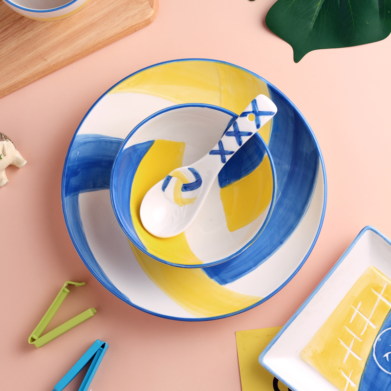 Dishes suit household children cartoon creative eats one bowl dish dish dish glass ceramic tableware