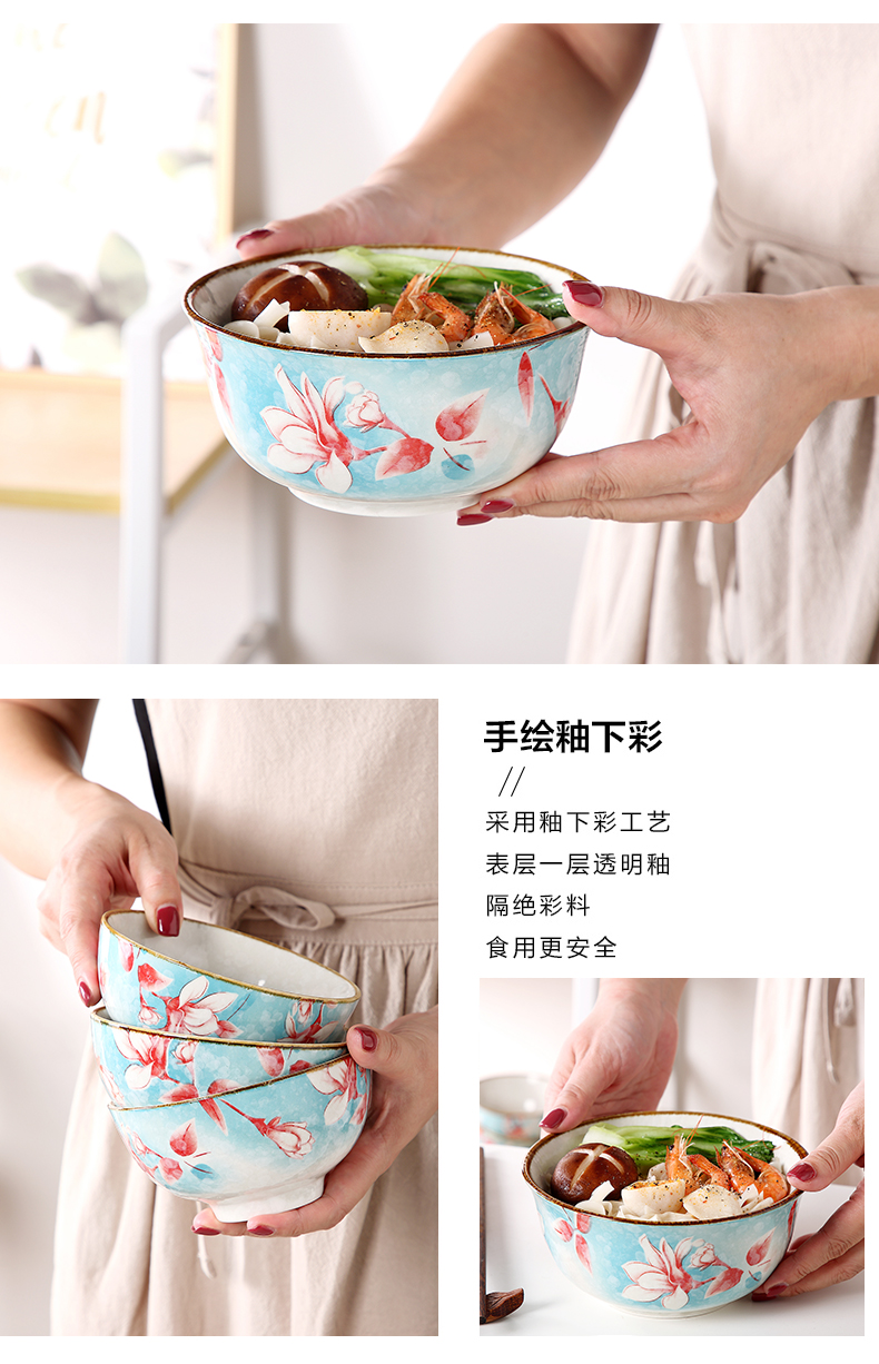 Japanese ceramic bowl with the creative move of the loaded 10 ipads porcelain bowl rainbow such as bowl bowl under a single glaze color tableware