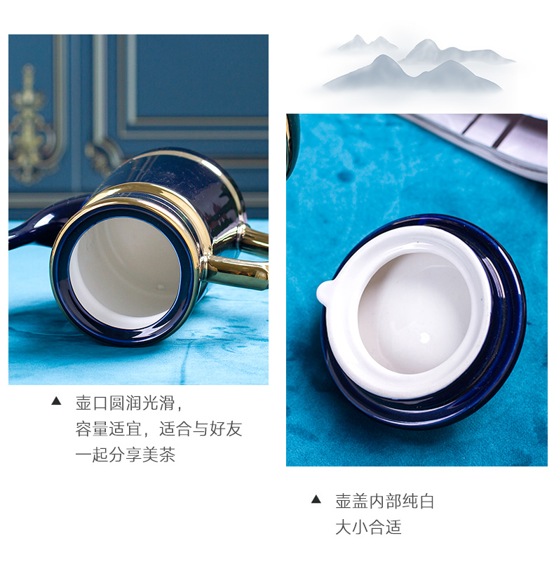 Nordic ceramic teapot teacup suits for home sitting room is I and contracted creative tea water cup of jingdezhen tea service