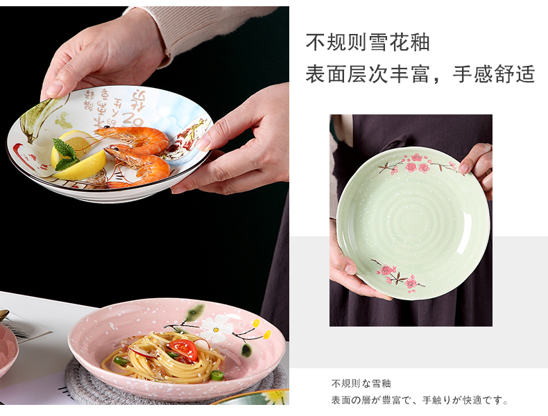 Jingdezhen ceramic dish dish dish home dish soup six Japanese creative web celebrity plate cutlery set combination