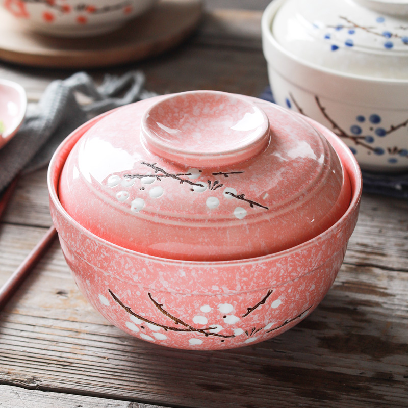 Jingdezhen ceramic bowl household use Japanese creative move eat rainbow such as bowl bowl with cover mercifully soup bowl large tableware