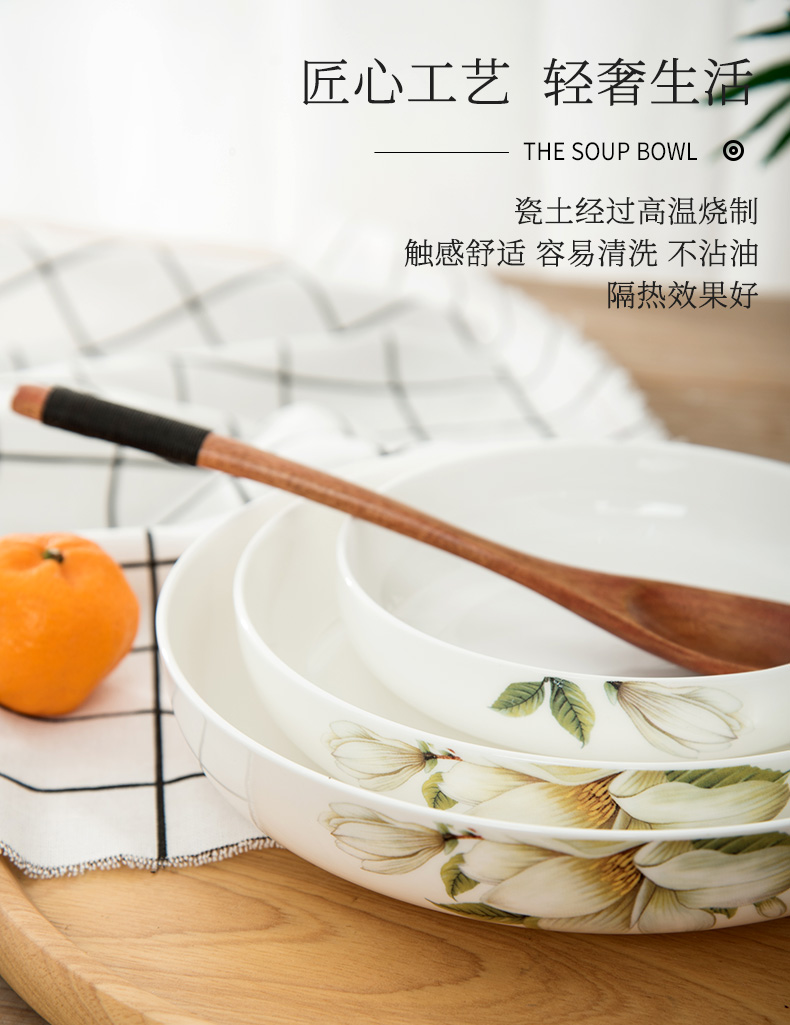 Jingdezhen ceramic plate suit ceramic creative household contracted dish dish dish deep dish soup plate fruit plates