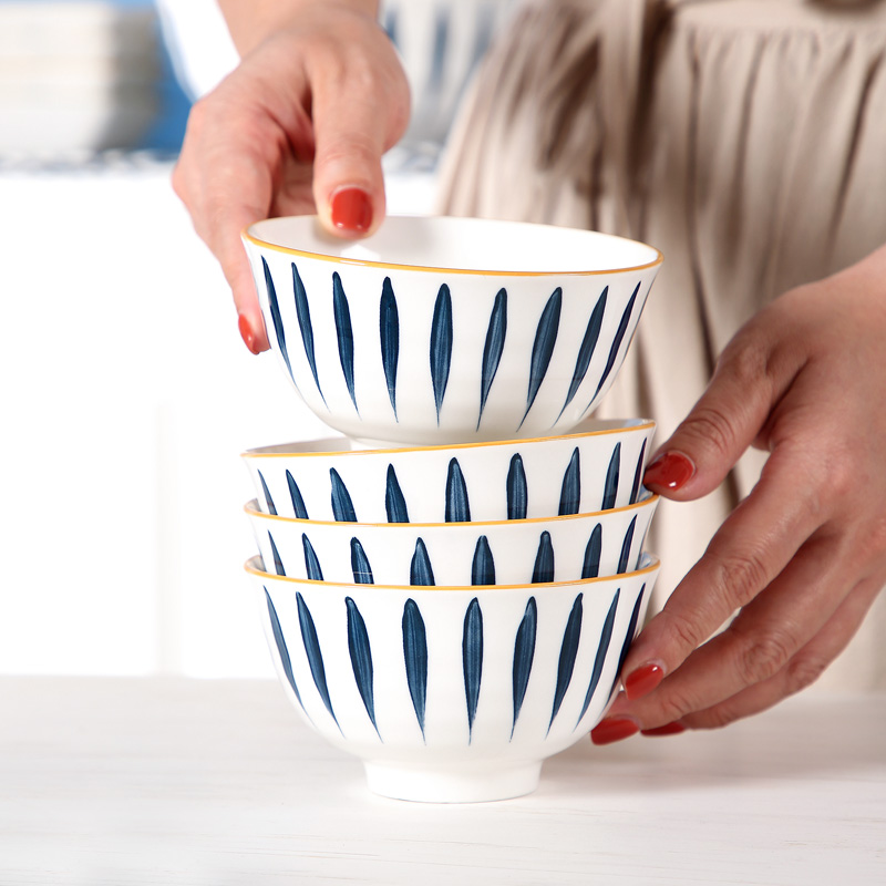 Japanese ceramic bowl household creative move dish dish dish dish to eat a bowl soup bowl single plate combination