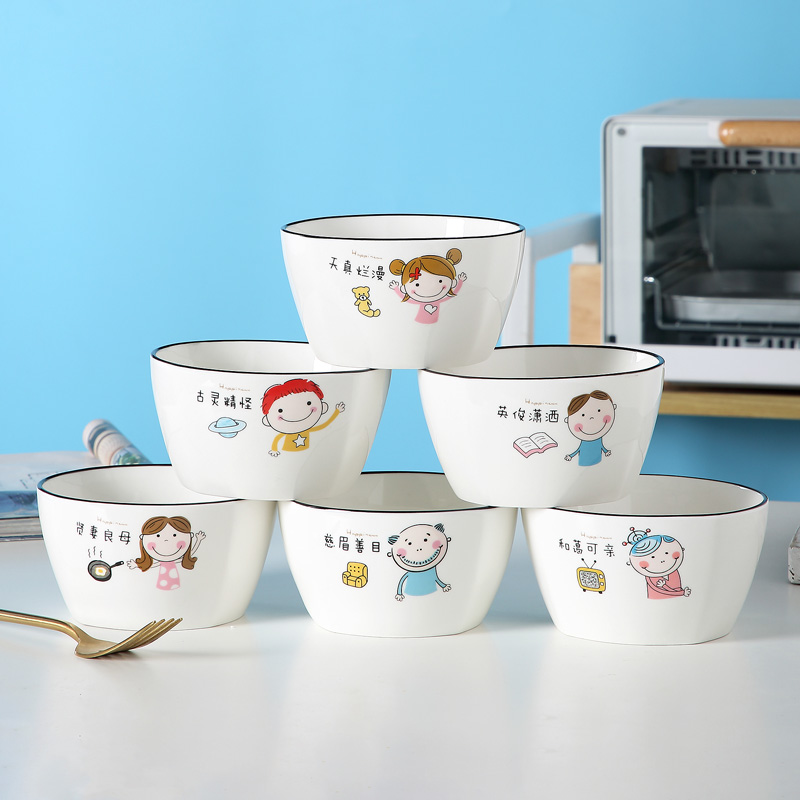 Jingdezhen ceramic bowl home lovely creative move 10 a to eat noodles bowl of a single ipads porcelain tableware suit