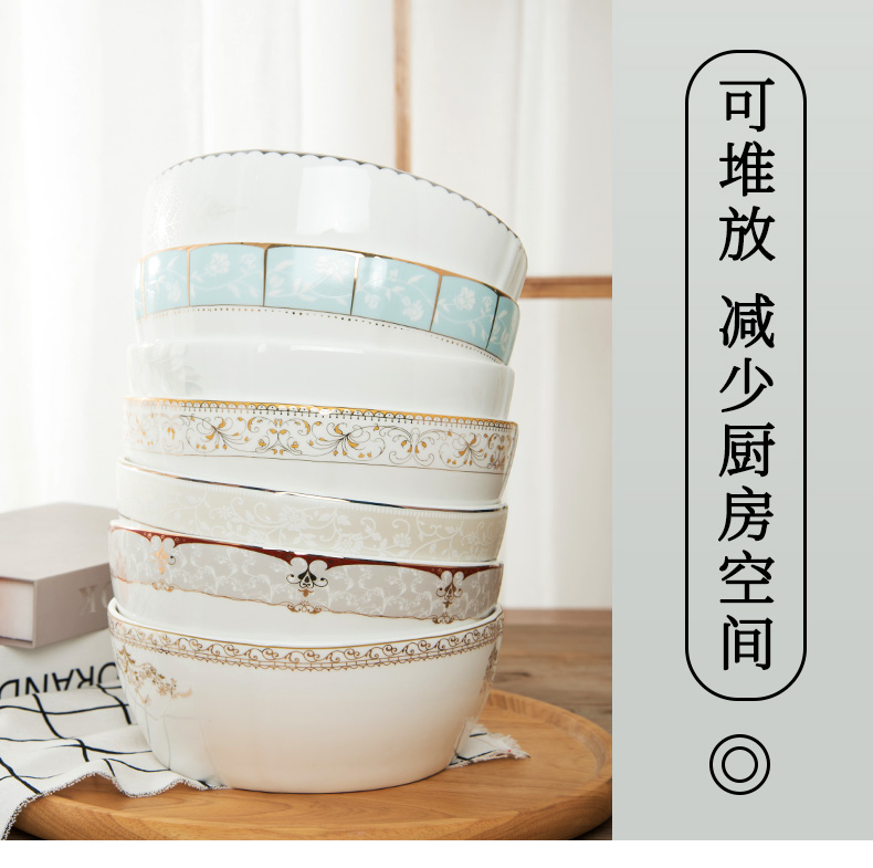 Jingdezhen ceramic bowl ipads porcelain bowl, square, noodles in soup bowl of Chinese style household contracted tableware hot to eat salad bowl