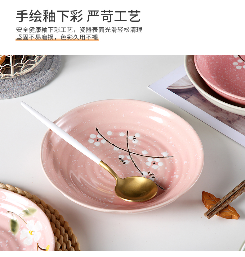 Jingdezhen ceramic dish dish dish home dish soup six Japanese creative web celebrity plate cutlery set combination