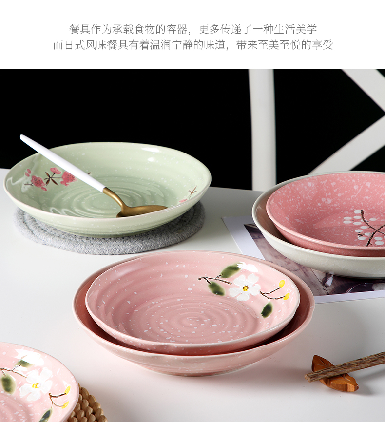 Jingdezhen ceramic dish dish dish home dish soup six Japanese creative web celebrity plate cutlery set combination