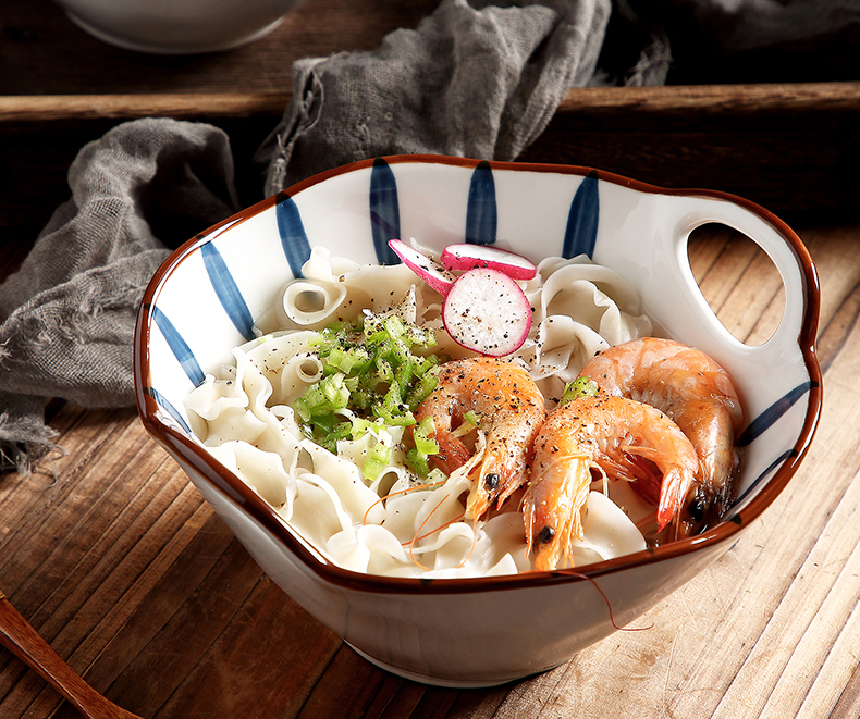 Japanese household ceramic bowl ears pull rainbow such use creative move hat to eat rainbow such as bowl bowl of soup to use a single network red tableware