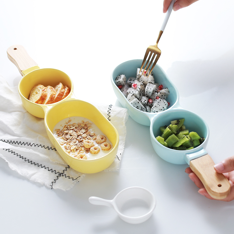 Creative dessert cup cartoon children salad bowl bowl mold division plate baby ceramic baking bowl of Chinese breakfast porridge